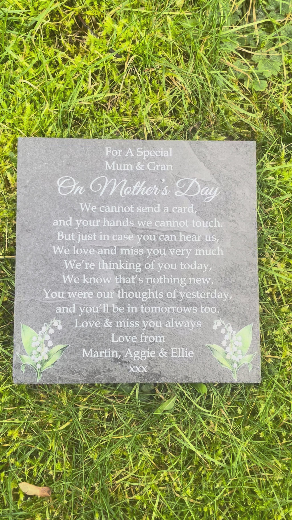 Mother’s Day memorial plaque Field