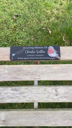 Acrylic robin bench black dandelion memorial plaque