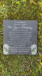 Floral Birthday memorial plaque