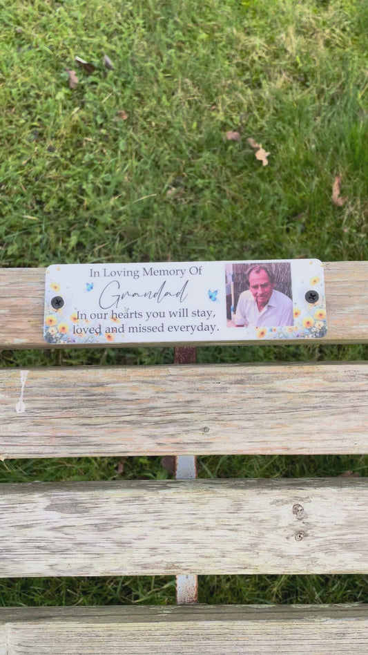 Acrylic bench picture memorial plaque - Wild Flowers