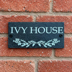 Number slate house sign leaf divider small