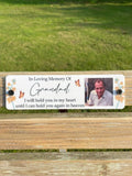 Acrylic bench picture memorial plaque - Yellow Flowers