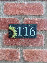 Number slate house sign sunflower small