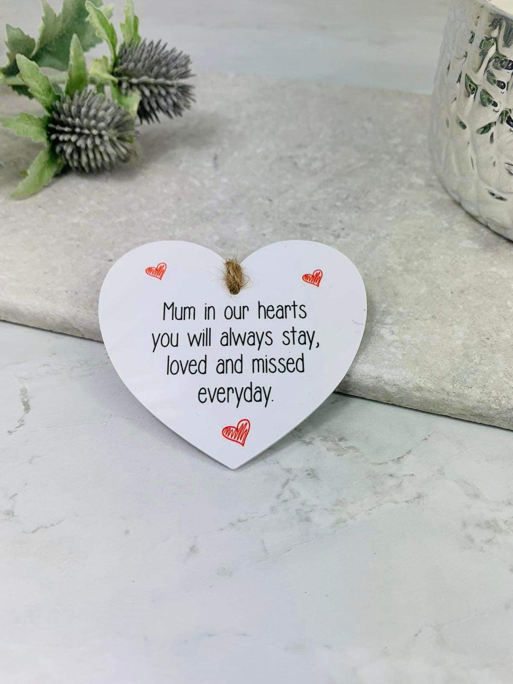 BOGOF In our hearts hanging heart keepsake