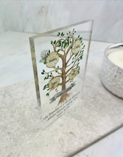 Family tree acrylic block