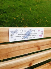 Acrylic Butterfly bench memorial plaque
