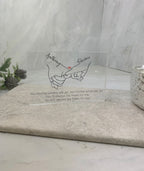 Love hands acrylic block