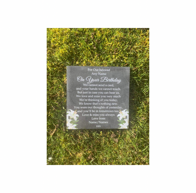 Floral Birthday memorial plaque