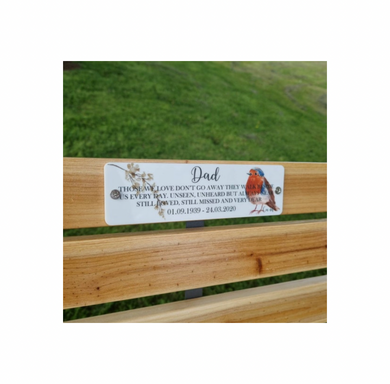 Acrylic robin bench memorial plaque