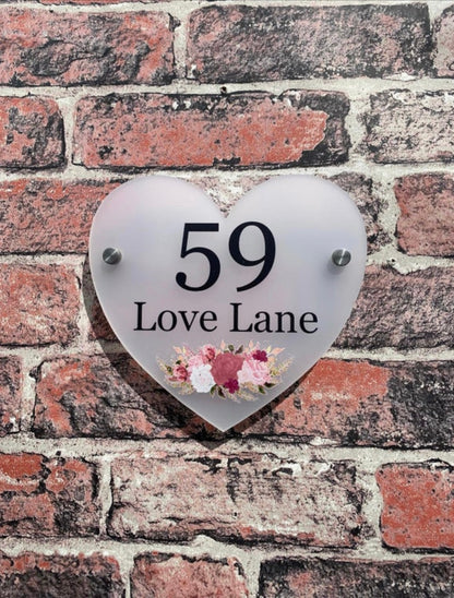 Heart acrylic house sign