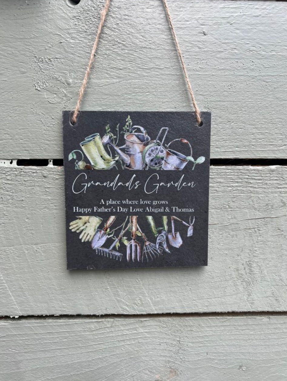 Grandad’s Garden slate sign
