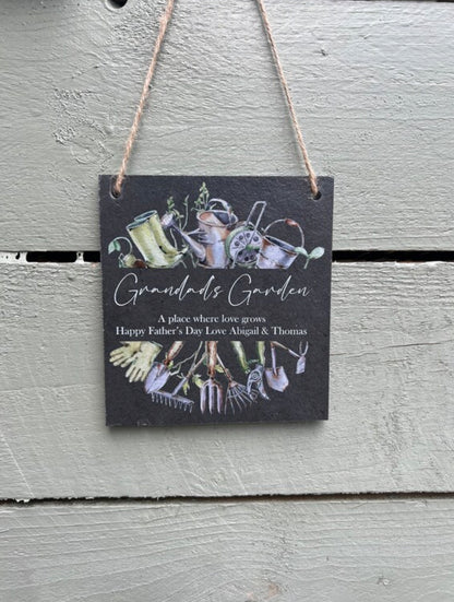 Grandad’s Garden slate sign