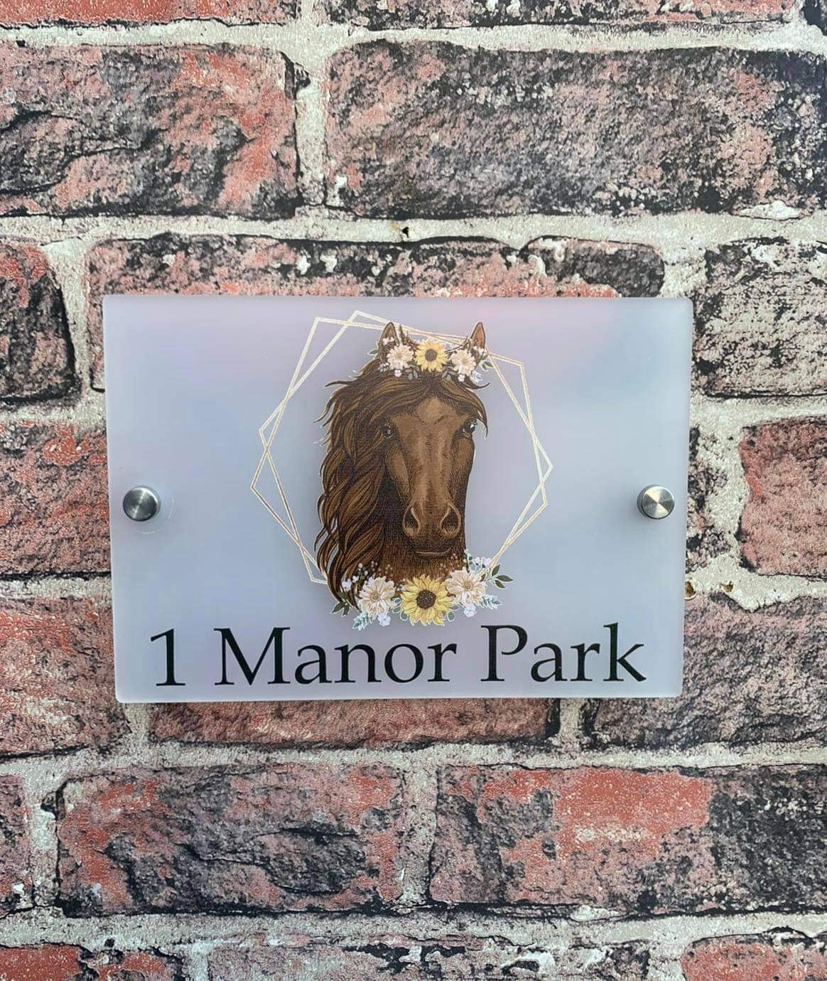 Floral horse acrylic house sign