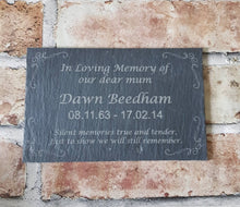 Silent memories memorial plaque
