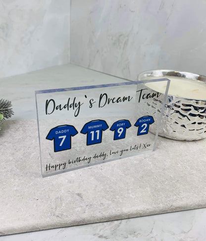 Football shirt acrylic block