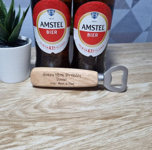 Happy birthday Wooden bottle opener