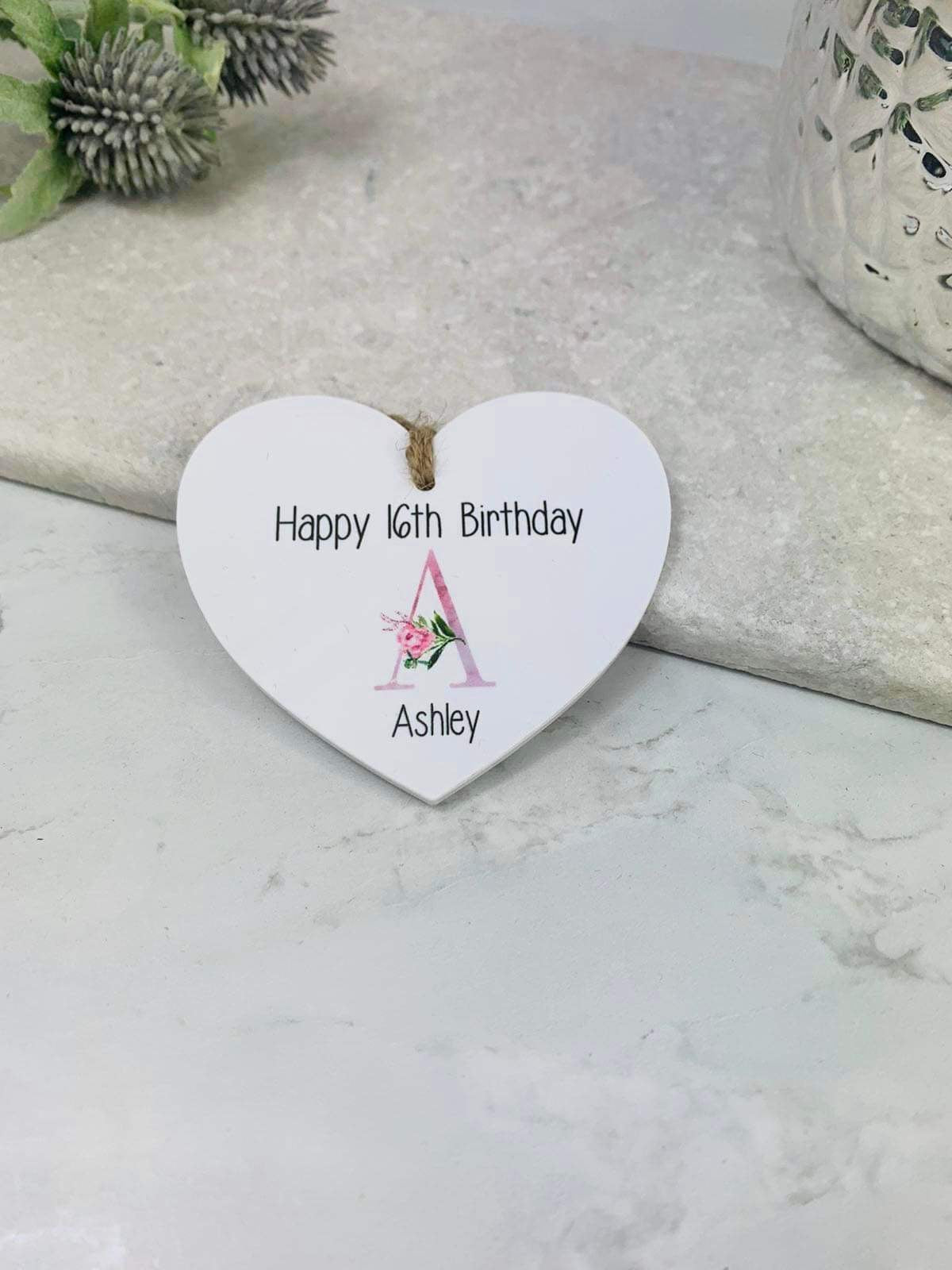 BOGOF Happy Birthday hanging heart keepsake