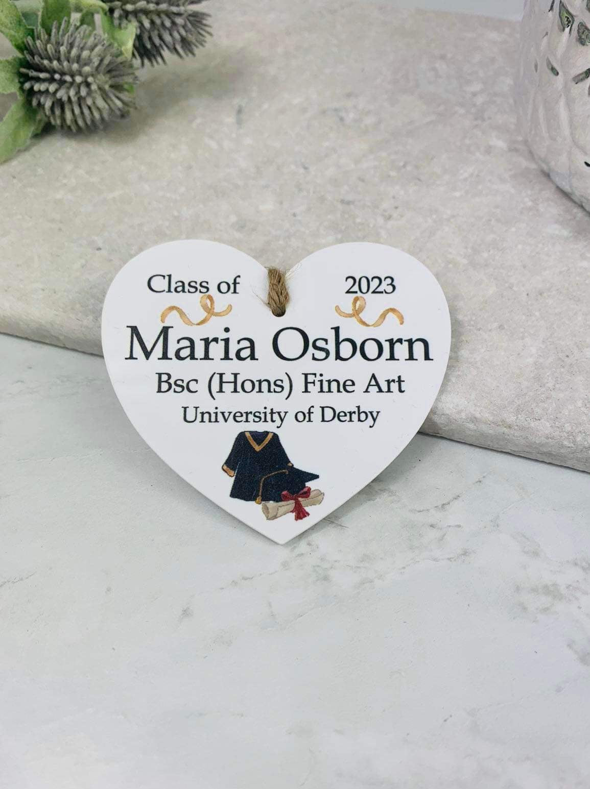 Bogof Sticker BOGOF Graduation hanging heart keepsake. – Lazy Dave Designs