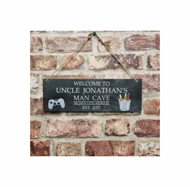 Man cave garden slate sign