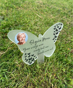 Butterfly memorial stake your wings were ready