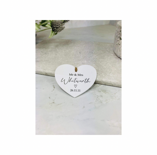 BOGOF Special date hanging heart keepsake