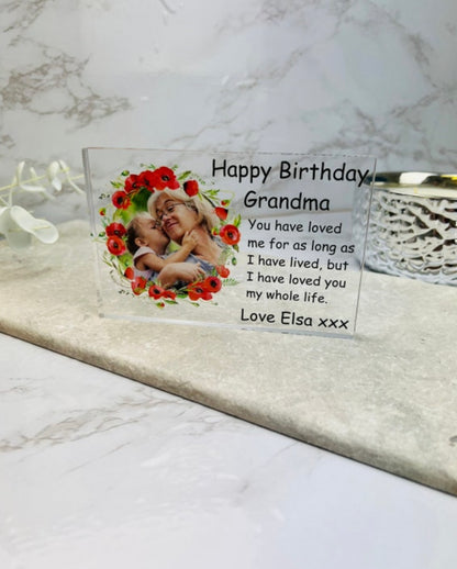 Birthday wreath acrylic block