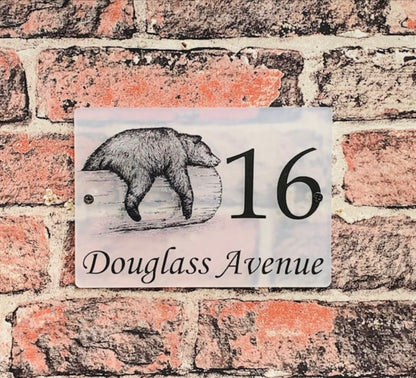Bear acrylic house sign