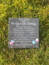 Balloon Birthday memorial plaque