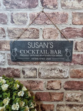 Cocktail bar garden slate sign
