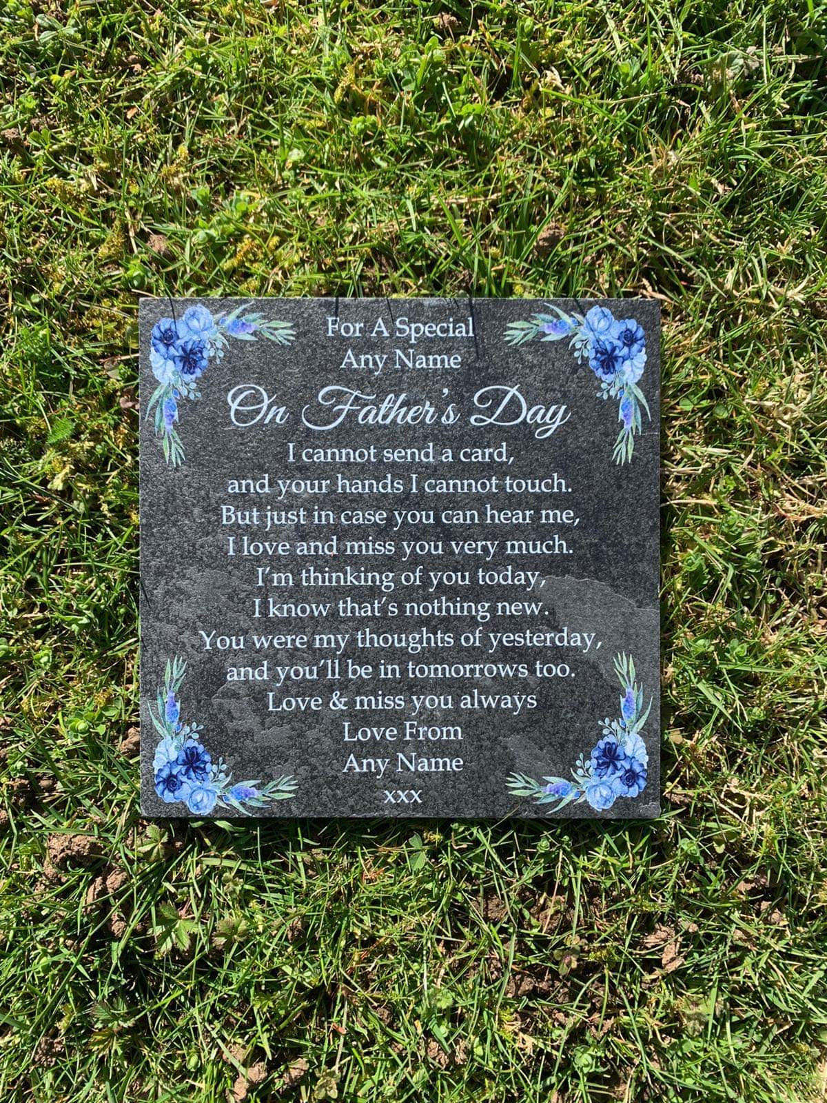 Father’s Day memorial slate plaque