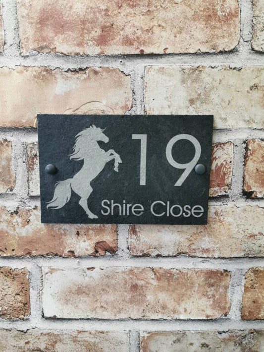 Horse slate house sign