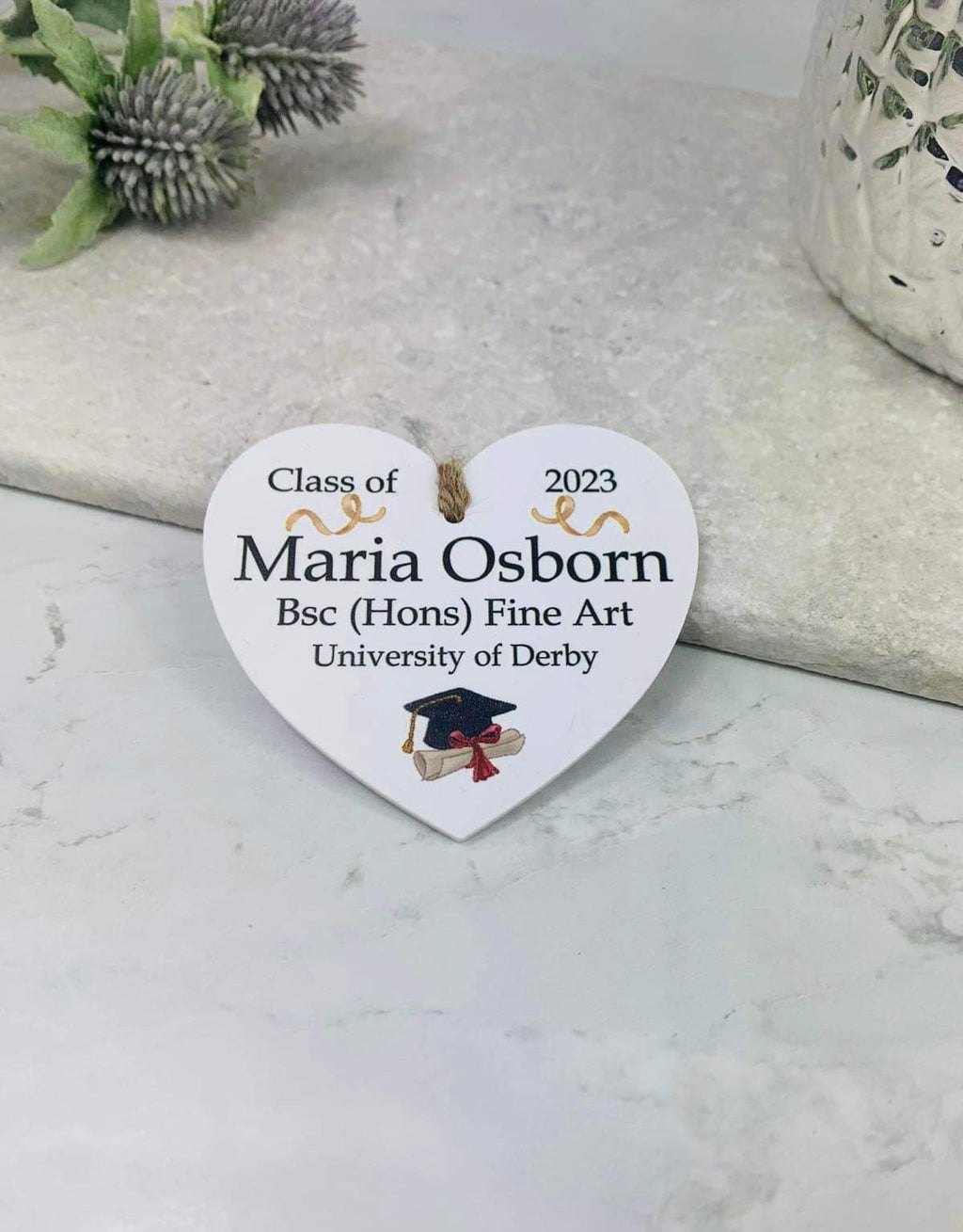 BOGOF Graduation hanging heart keepsake