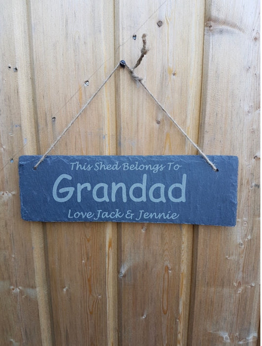 This shed garden slate sign