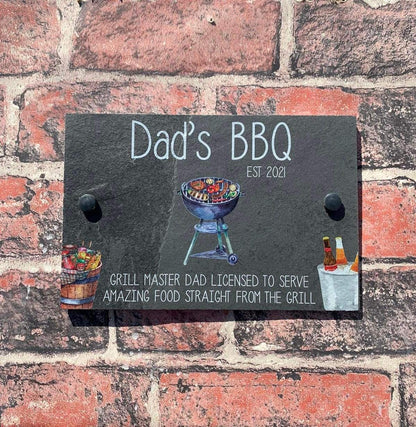 Garden BBQ slate sign