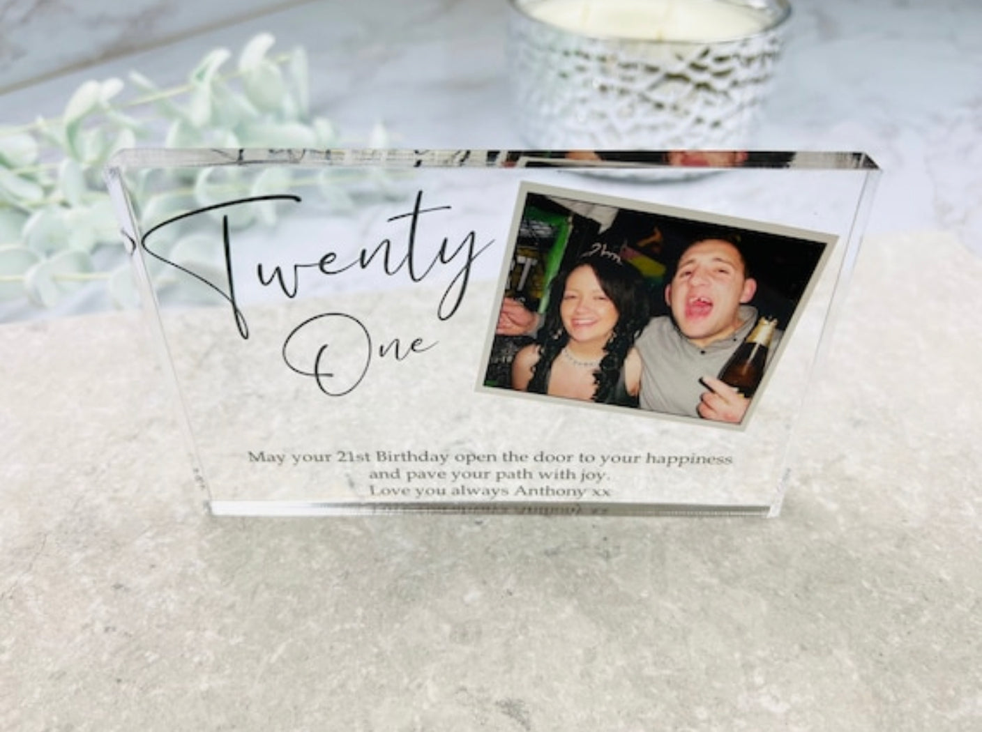 Birthday age acrylic block