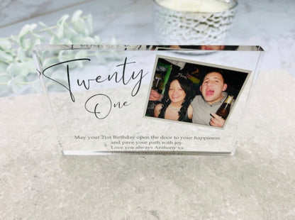 Birthday age acrylic block