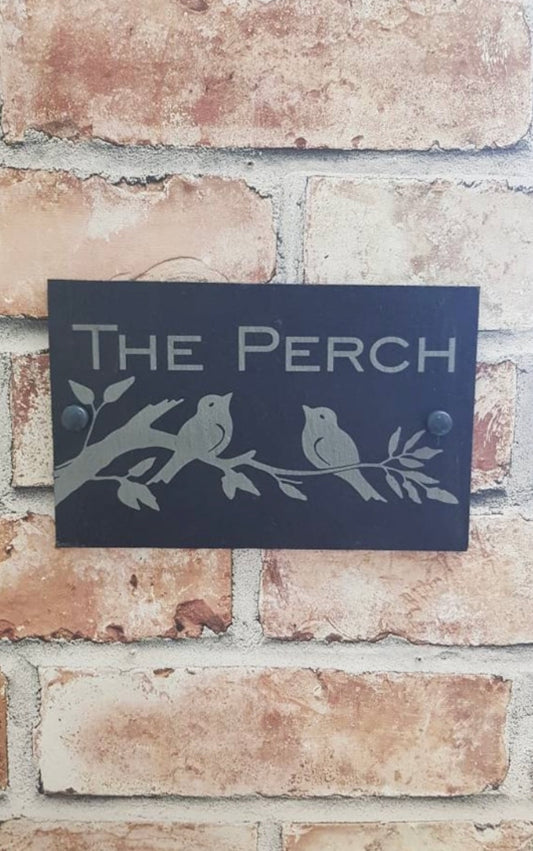 Bird slate house sign
