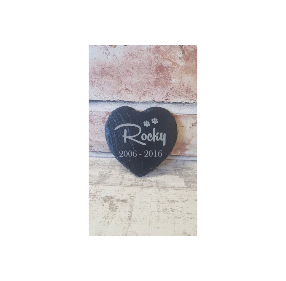 Heart pet memorial plaque