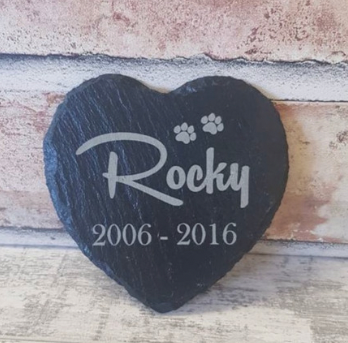 Heart pet memorial plaque