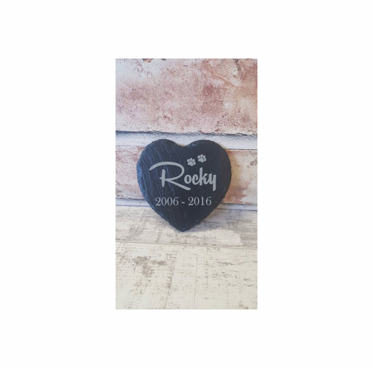 Heart pet memorial plaque