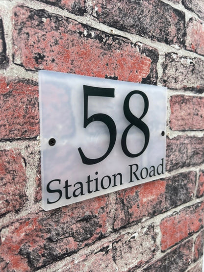 Plain acrylic house sign