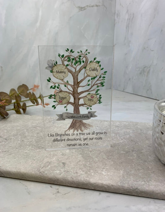 Family tree acrylic block