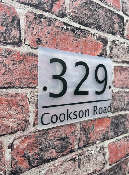 Plain divider acrylic house sign