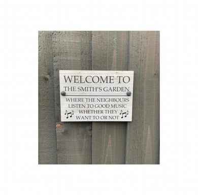 Welcome to the garden acrylic sign