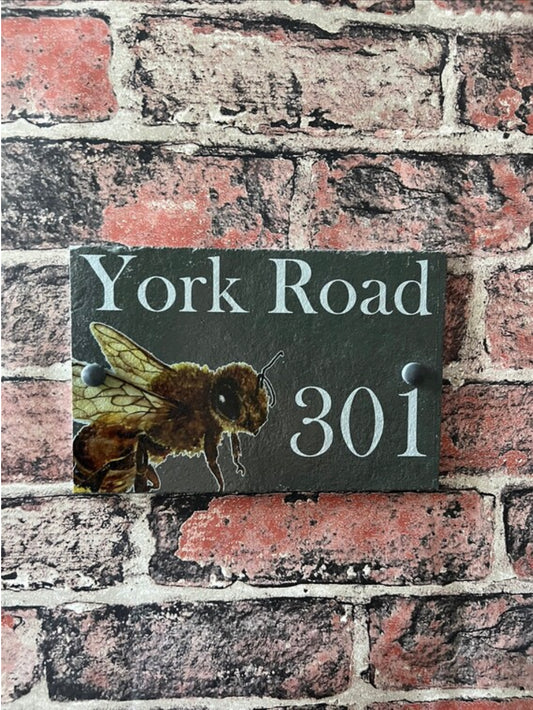 Bee slate house sign