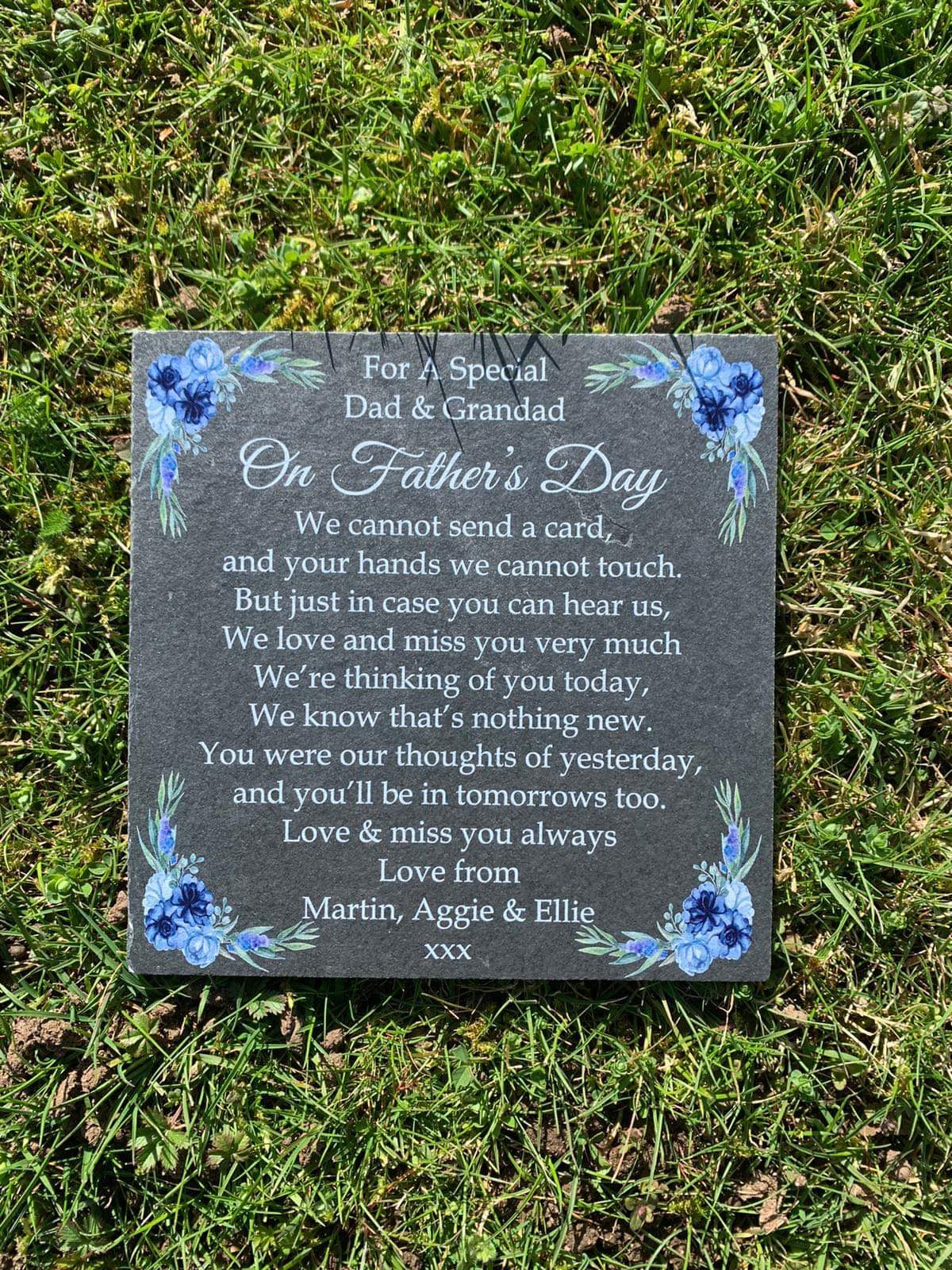 Father’s Day memorial slate plaque