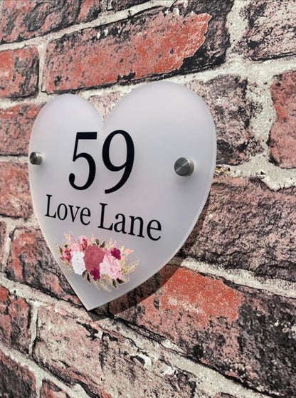 Heart acrylic house sign