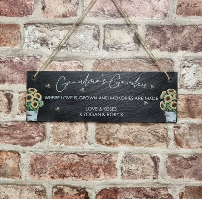 Where love is grown garden slate sign