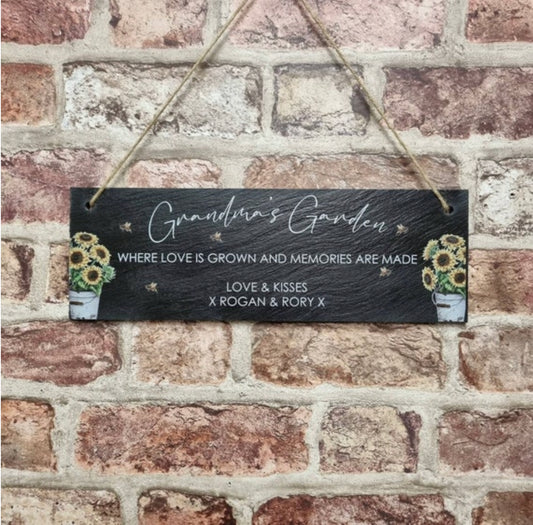 Where love is grown garden slate sign