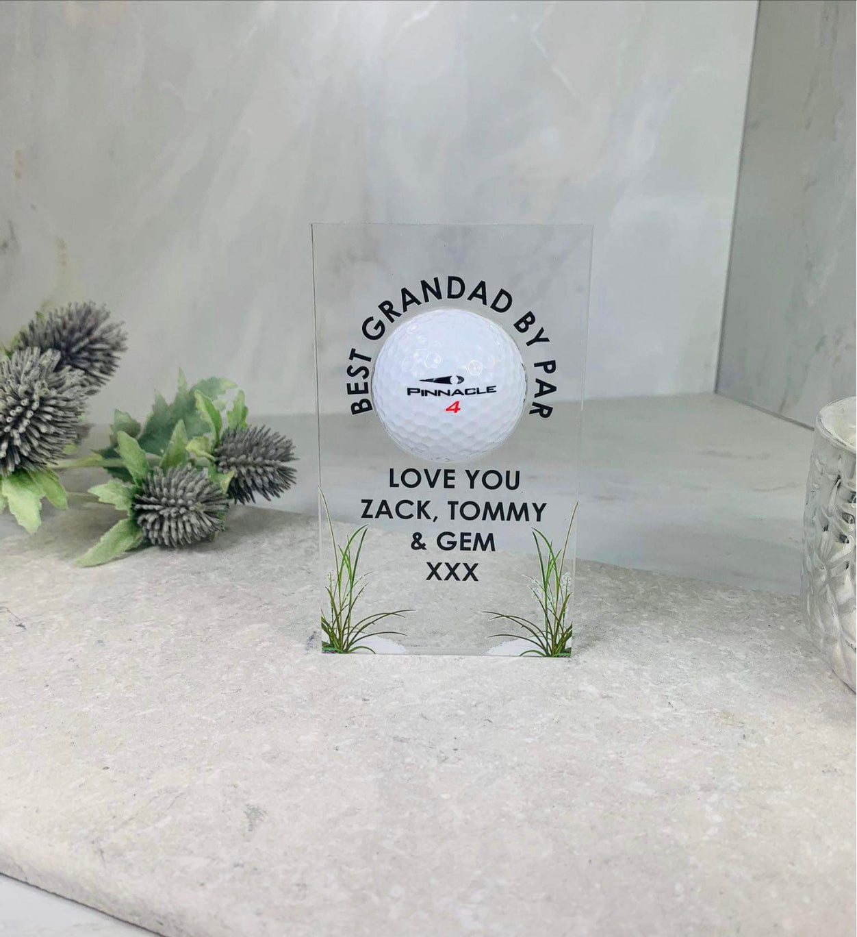 Acrylic golf ball holder